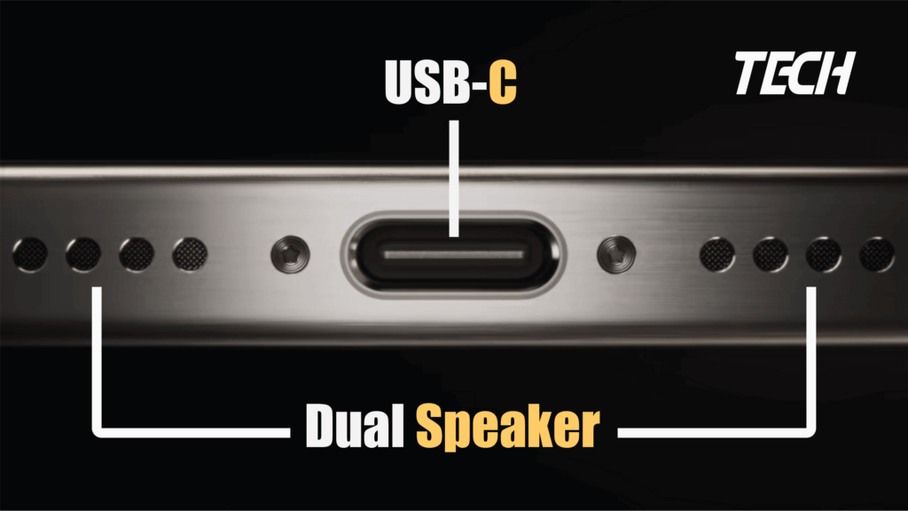 iPhone 15 Pro Max Dual Speakers and USB-C Port